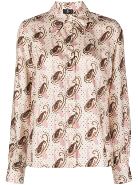  Etro Paisley-print Silk Shirt - Neutrals 