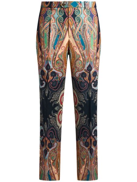  Etro Paisley Print Wool Trousers - Neutrals 