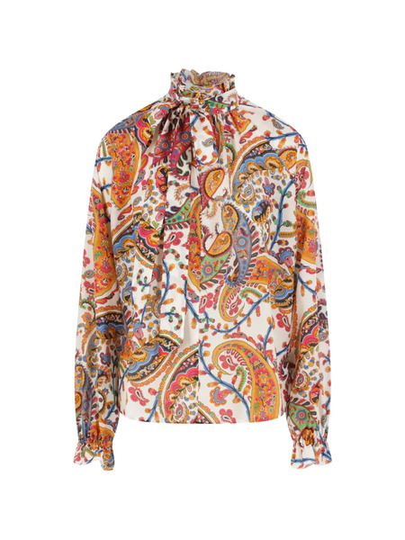  Etro Paisley Ruffle Blouse - Neutrals 