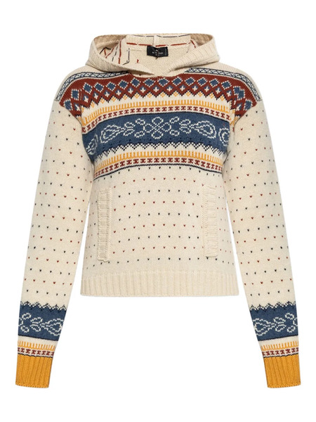 Etro Patterned Hooded Sweater - Neutrals 