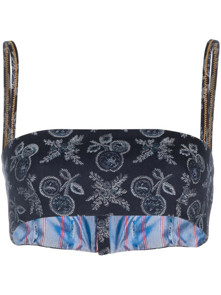  Etro Patterned-jacquard Bralette - Blue 