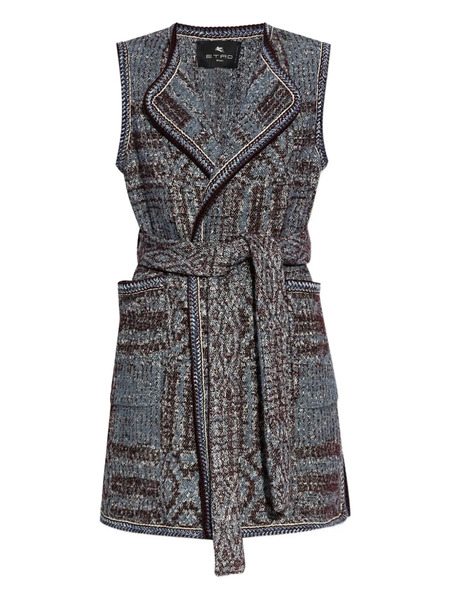  Etro Patterned-jacquard Gilet - Blue 