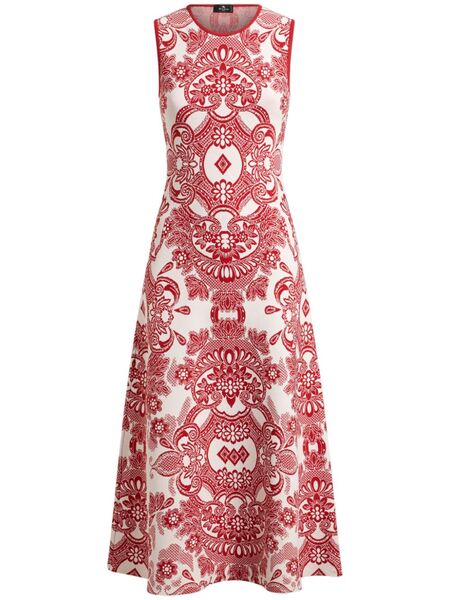  Etro Patterned-jacquard Midi Dress - Red 