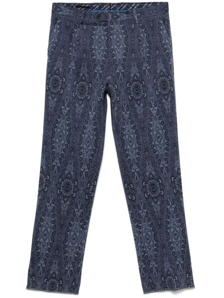  Etro Patterned-jacquard Trousers - Blue 