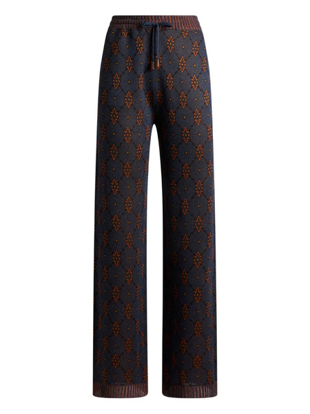  Etro Patterned Knit Trousers - Blue 