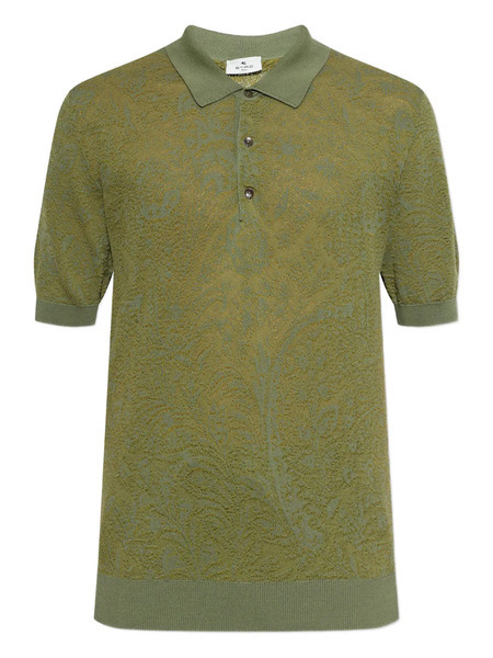  Etro Patterned Polo Shirt - Green 