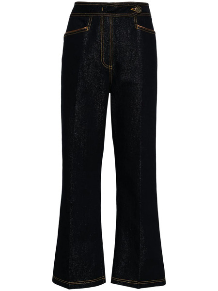  Etro Pegaso-buttons Cropped Jeans - Blue 