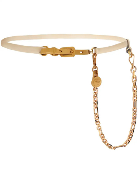  Etro Pegaso-medallion Chain Leather Belt - Neutrals 