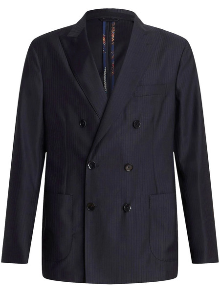  Etro Pinstripe-pattern Double-breasted Blazer - Black 