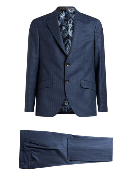  Etro Pinstripe Wool Suit - Blue 