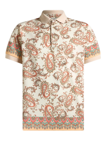  Etro Placed-print Polo Shirt - Neutrals 