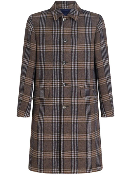  Etro Plaid-check Pattern Coat - Brown 