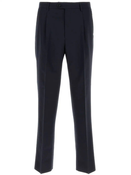  Etro Pleated Wool Trousers - Blue 