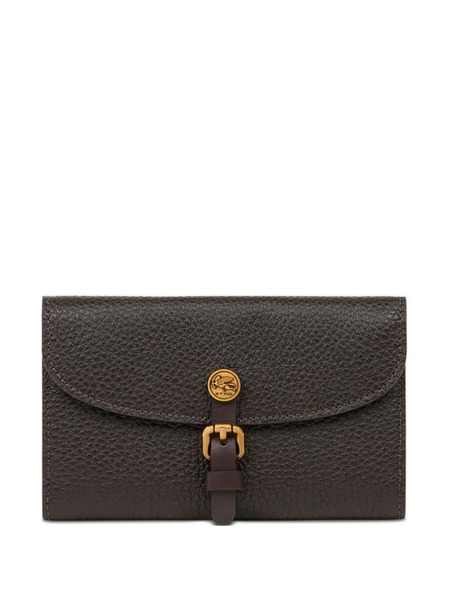  Etro Pony Hammered-leather Wallet - Brown 