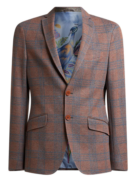  Etro Prince Of Wales-checked Blazer - Orange 
