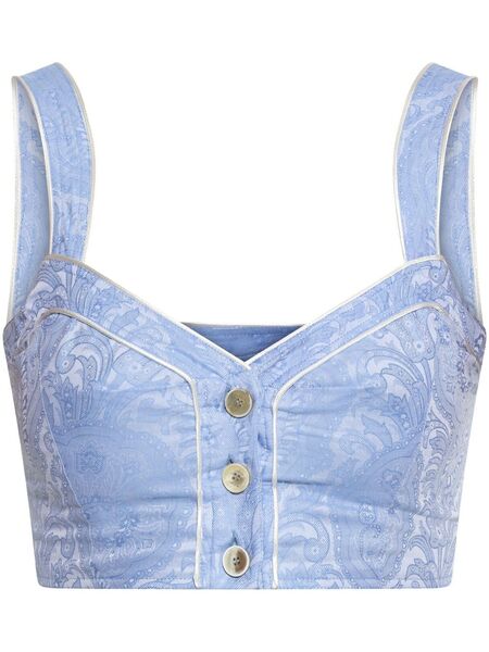  Etro Printed Cropped Top - Blue 