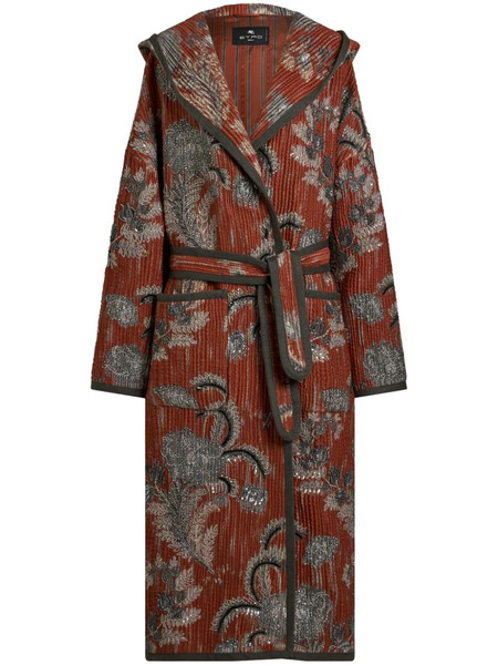  Etro Quilted Jacquard Coat - Red 
