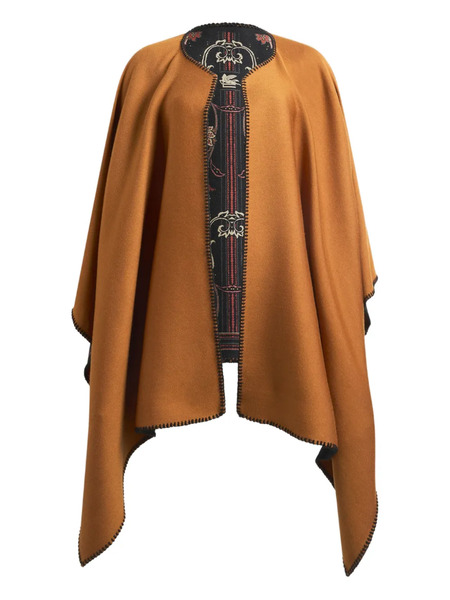  Etro Reversible Patterned Cloth Cape - Brown 