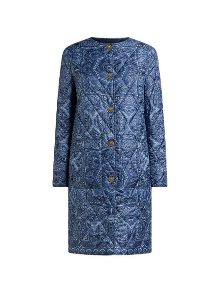  Etro Reversible Quilted Coat - Blue 