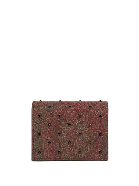  Etro Rhinestone Paisley Bi-fold Wallet - Brown 
