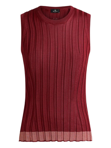  Etro Ribbed Sleeveless Top - Red 