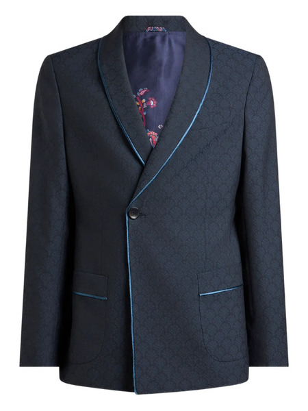  Etro Shawl-collar Jacquard Blazer - Blue 