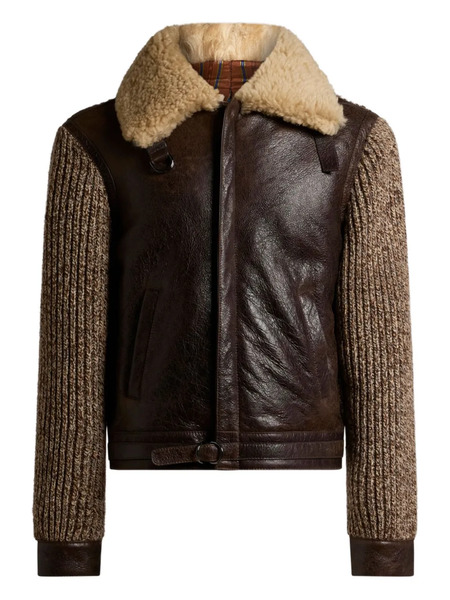  Etro Shearling Knit-sleeve Jacket - Brown 