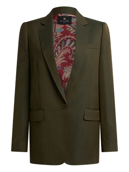  Etro Single-breasted Blazer - Green 