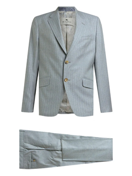  Etro Single-breasted Striped Suit - Green 