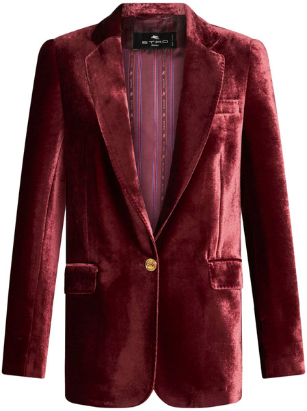  Etro Single-breasted Velvet Blazer - Red 