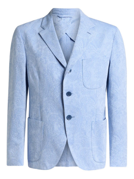  Etro Striped Single-breasted Jacket - Blue 