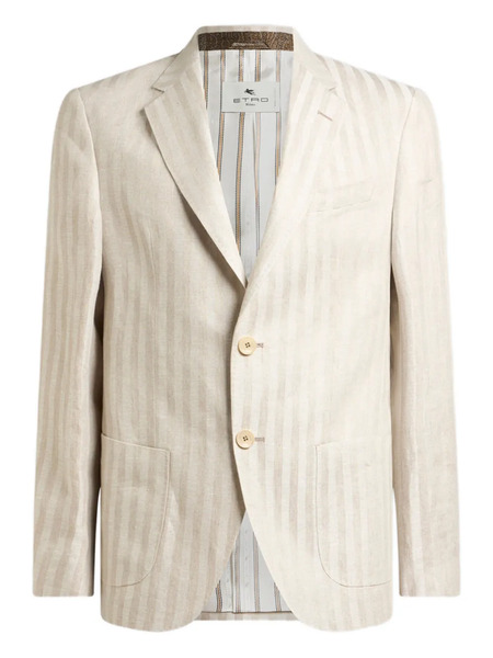  Etro Striped Single-breasted Jacket - Neutrals 