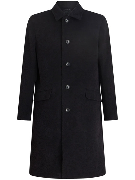  Etro Textured-finish Button-down Coat - Black 