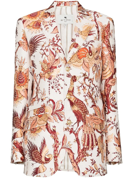 Etro Tree Of Life Jacquard Blazer - Neutrals 