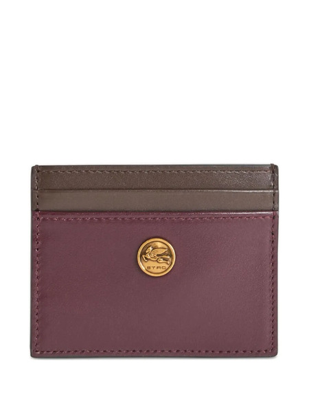  Etro Two-tone Leather Card Holder - Red 