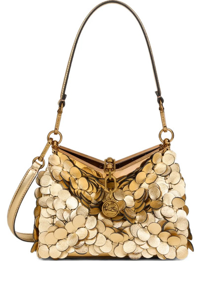  Etro Vela Laminated-sequin Small Shoulder Bag - Gold 