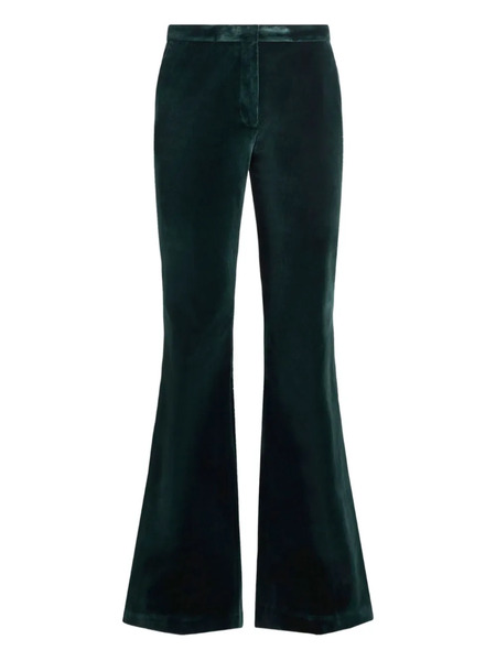  Etro Velvet Flared Trousers - Green 