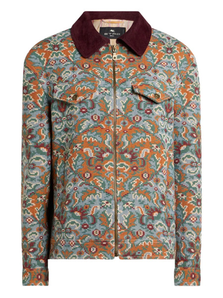  Etro Zip-up Floral Jacket - Blue 