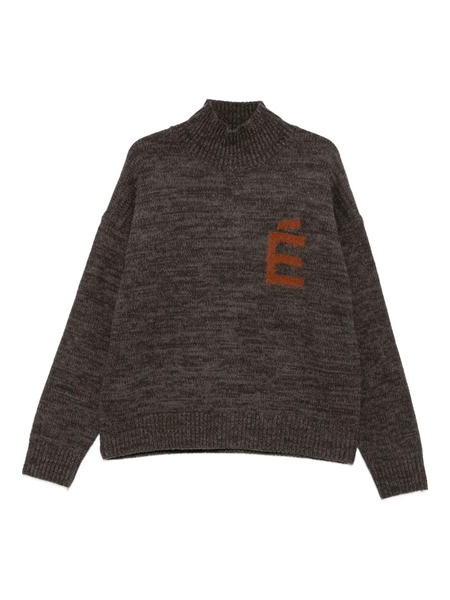  études Studio Funnel-neck Logo Sweater - Brown 
