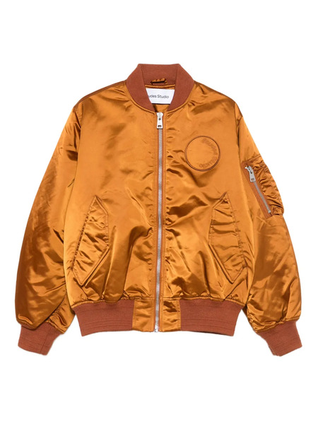 études Studio Logo-embroidered Satin Bomber Jacket - Orange 