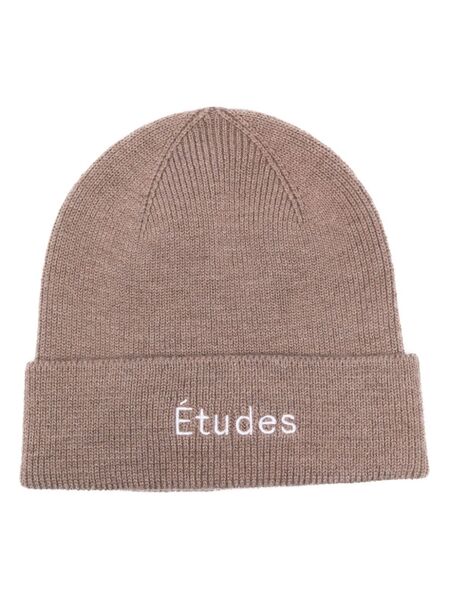  études Studio Logo-embroidered Wool Beanie - Brown 