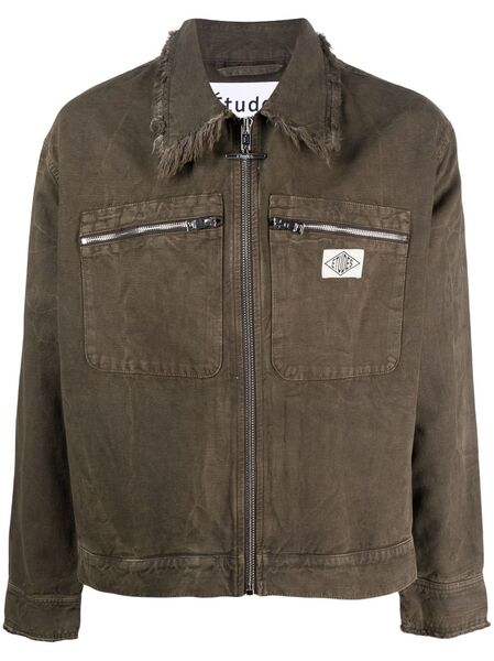  études Studio Unfinished-effect Zip-up Jacket - Brown 