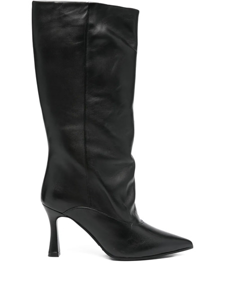  Evaluna 80mm Leather Pointed-toe Boots - Black 