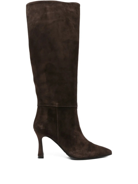 Evaluna 90mm Suede Pointed-toe Knee-high Boots - Brown 