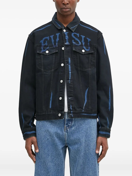  Evisu Buttoned Graphic Jacket - Black 