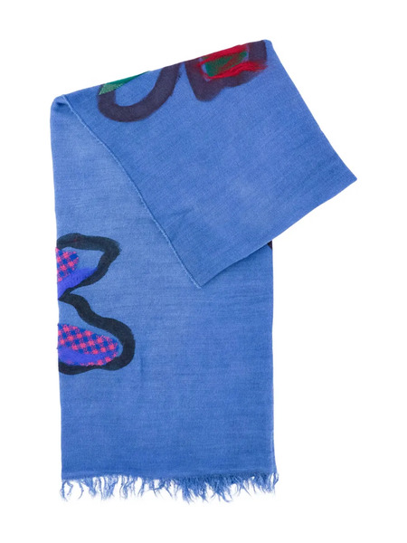  Exquisite J Floral-pattern Scarf - Blue 