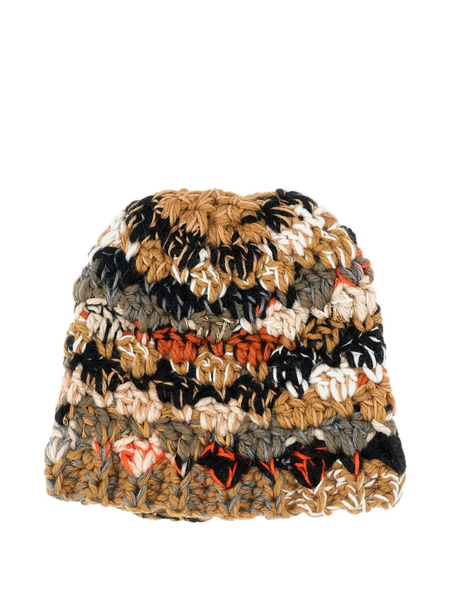  Exquisite J Striped Wool Beanie - Grey 