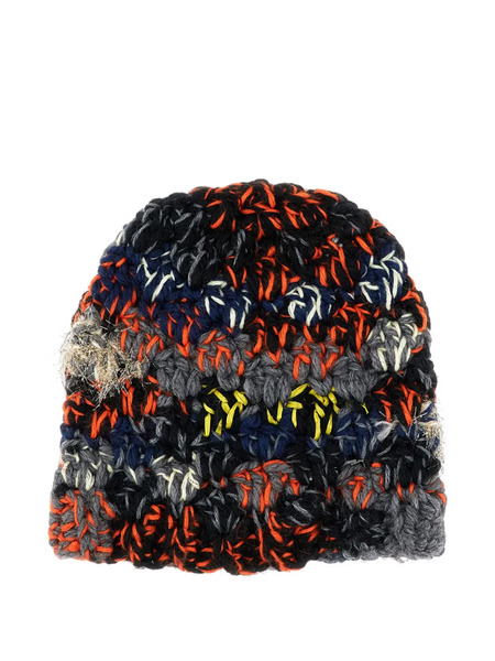  Exquisite J Striped Wool Beanie - Red 