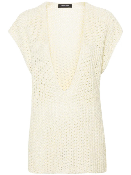  Fabiana Filippi V-neck Open-knit Top - Yellow 