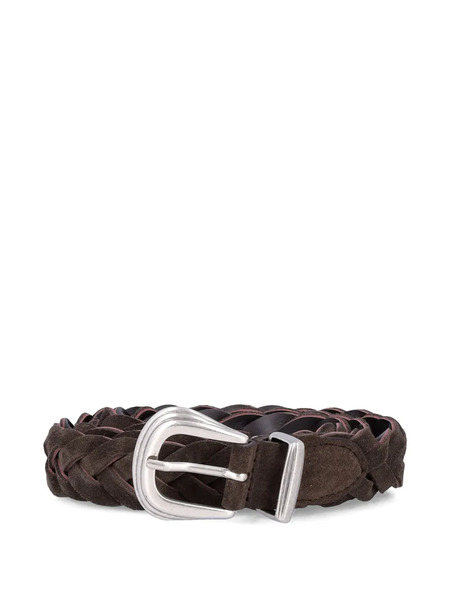  Fabrizio Mancini Braided Leather Belt - Brown 